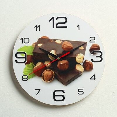 Часы настенные, серия: Кухня, &quot;Шоколад с лесным орехом&quot;, 24 см, микс