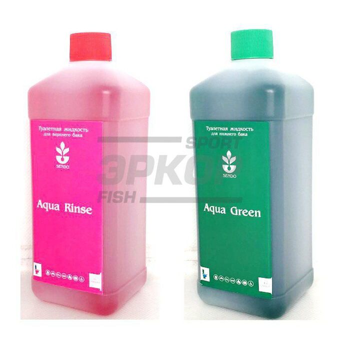 Жидкость для биотуалета Sendo Aqua Green/Agua Rinse нижний/верхний бак набор 2 л 1/2
