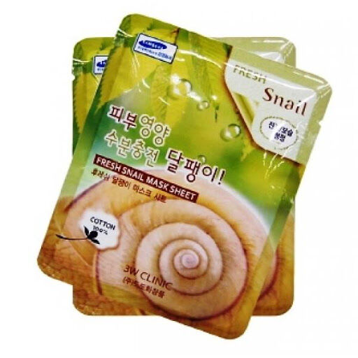 Маска-салфетка для лица с экстрактом улитки 3W Clinic Fresh Snail Mucus Mask Sheet