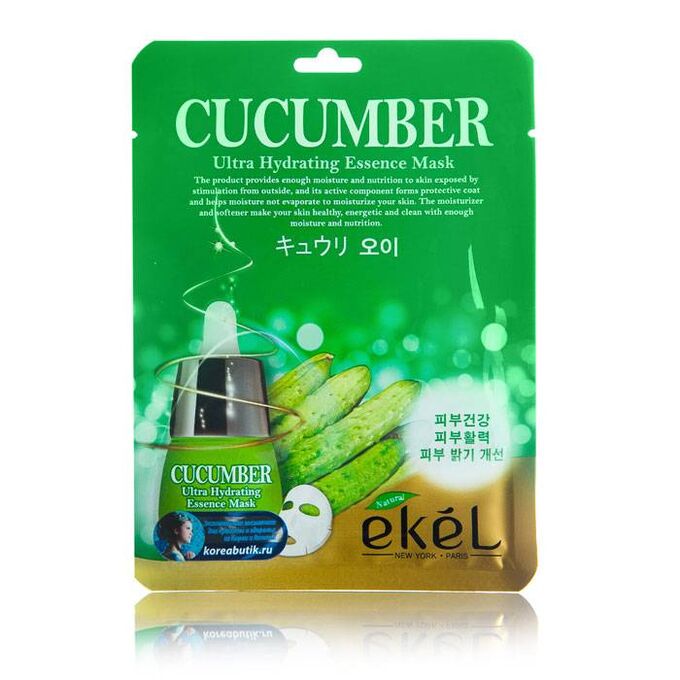 Ekel cosmetics [EKEL] Маска тканевая с экстрактом огурца, CUCUMBER Ultra Hydrating Essence Mask 25 мл