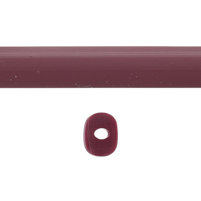 Шнур силиконовый полый, овальный, 10*8.5мм, бордовый, 91 см