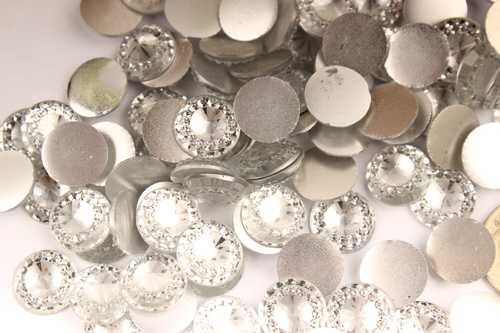 Стразовые серединки пластик (серебро), 12мм, упак. 100 шт( +- 5)