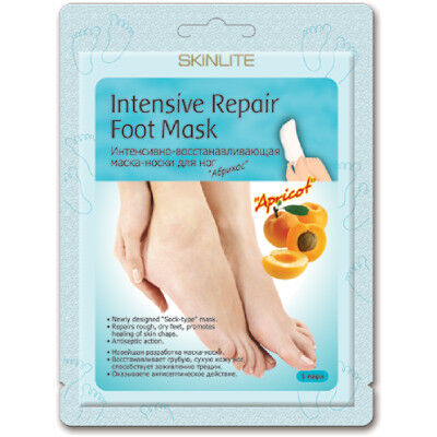 SKINLITE Маска-носки для ног, интенсивное восстановление, Абрикос, 1 пара.