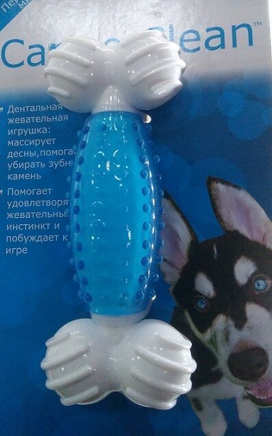 AROMADOG CanineClean игрушка для собак Косточка нейлон/синтетическая резина 19 см с ароматом мяты, голубой