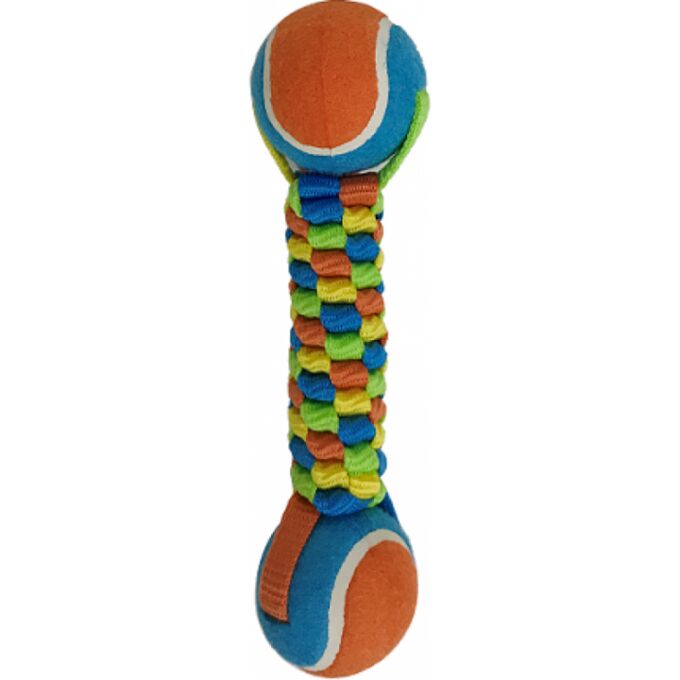 PETSTAGES Petpark игрушка для собак Плетенка с двумя теннисными мячами 6 см
