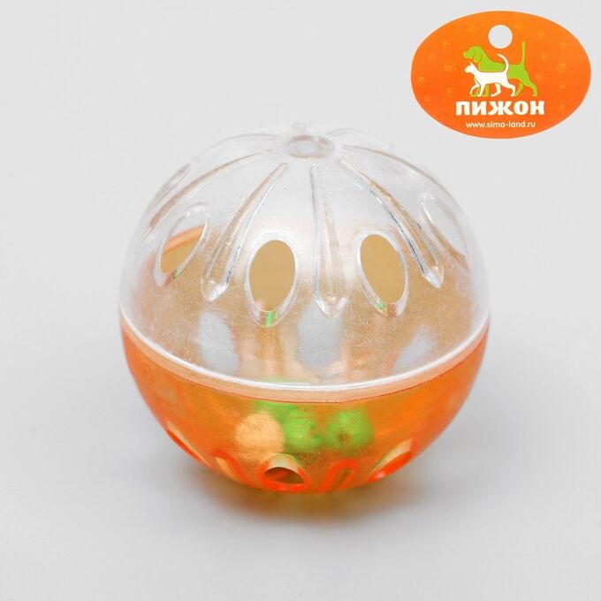 Шарик для кошек &quot;Веселая семейка&quot; с пластиковыми шариками внутри, 4,2 см, микс цветов