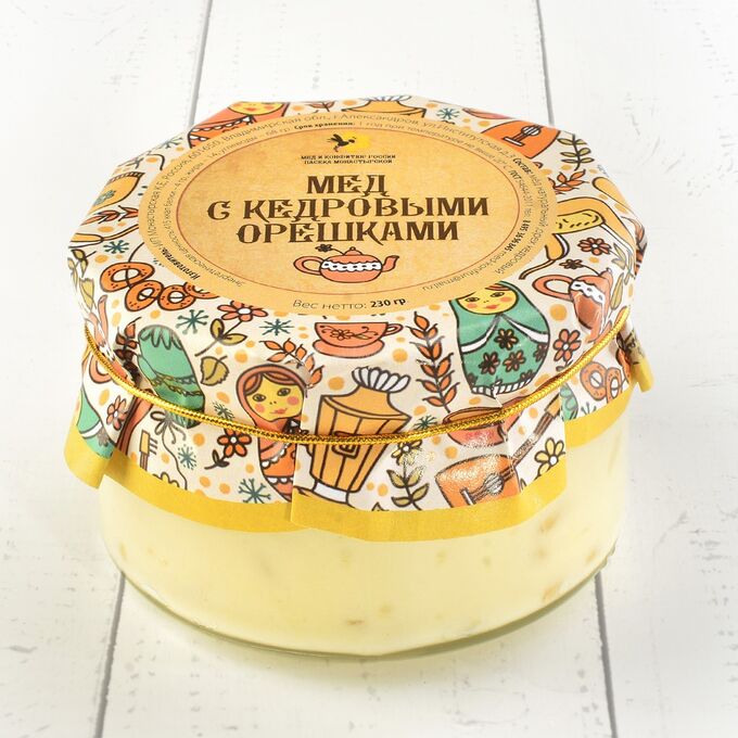 Крем-мёд с кедровыми орешками &quot;Русский стиль&quot; 230 гр.
