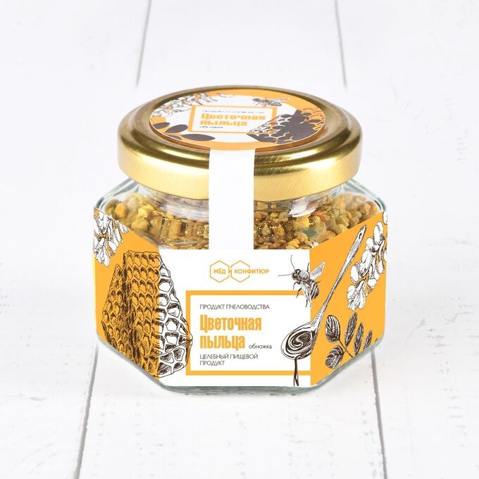 Мёд и конфитюр России Пыльца цветочная 50 гр в стекле