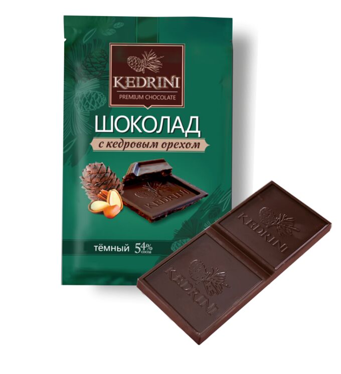 Шоколад Kedrini темный с кедровым орехом 23 гр.