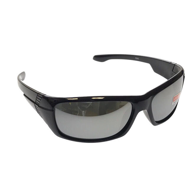Стильные мужские очки Open в чёрной оправе с зеркальными линзами.