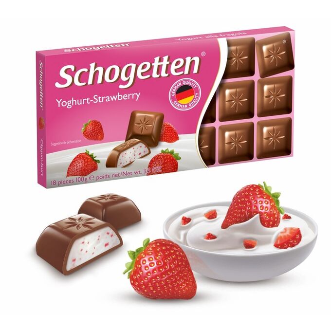 Шоколад Schogetten Yogurt-strawberry/ Шогеттен &quot;Йогурт-клубника&quot; 100 г