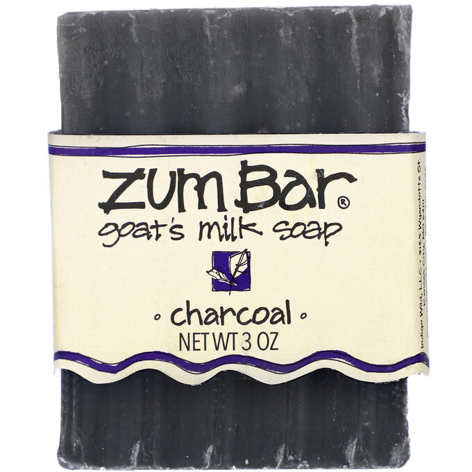 Indigo Wild, Zum Bar, Goat&amp;#x27 - s Milk Soap, Charcoal, 3 oz