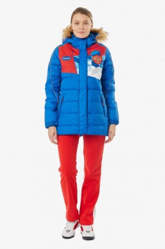 W08131G-FF179 Куртка пуховая женская (голубой/красный), 2XL, шт