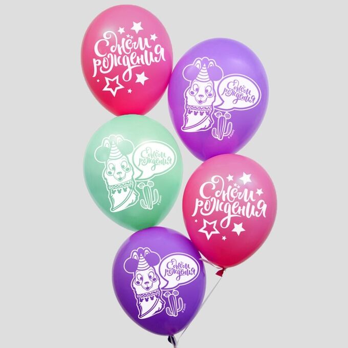 Воздушные шары «С Днем Рождения», Минни Маус, 25 шт., 12&quot;