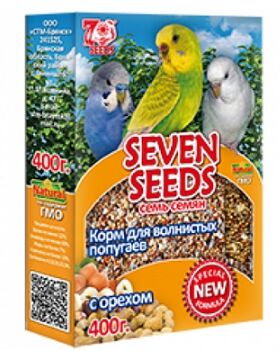 Seven Seeds корм для волнистых попугаев 400г с орехами