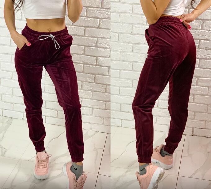 Бархатные спортивные штаны женские