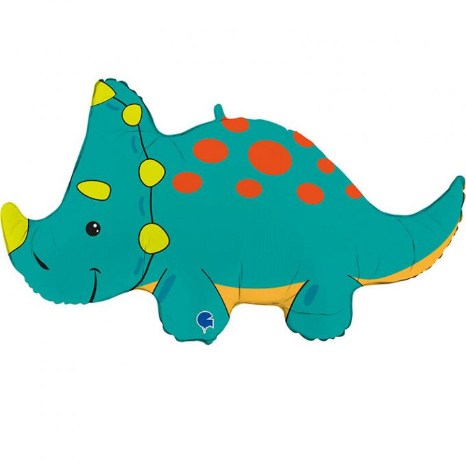 G72024 Шар-фигура, фольга, &quot;Динозавр. Трицератопс&quot; (GRABO), 36&quot;/91 см