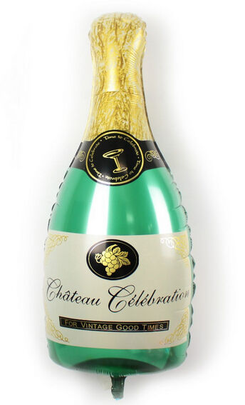 R6714 Шар-фигура, фольга, &quot;Бутылка шампанского&quot; (Falali), 39&quot;/97 см