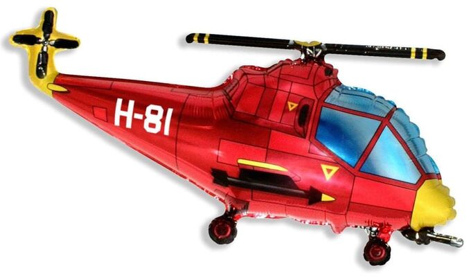 Flexmetal 901667R Шар-фигура, фольга, &quot;Вертолет красный&quot; (FМ), 38&quot;/97 см