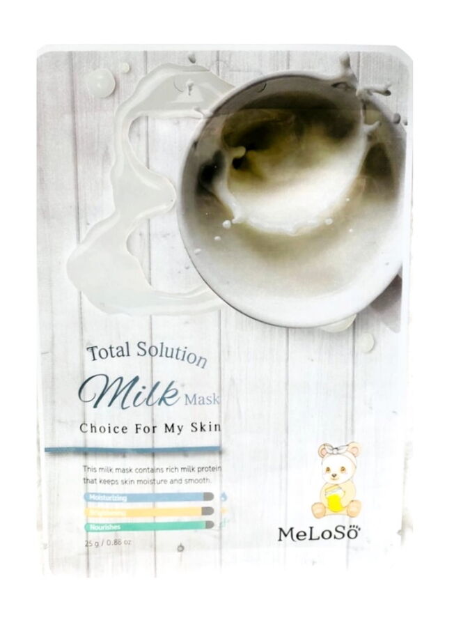 Meloso Total solution milk mask Маска тканевая для лица с молочными протеинами, 25 гр