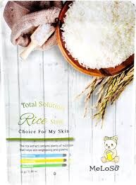 Meloso Total solution rice mask Маска тканевая с экстрактом риса, 25 гр