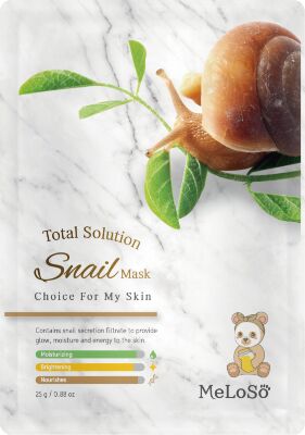 Meloso Total solution snail mask Маска тканевая с муцином улитки, 25 гр