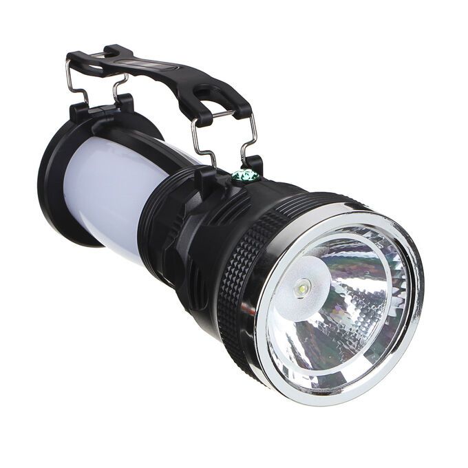 ЧИНГИСХАН Фонарь прожектор 2-в-1 аккумуляторный 24 SMD + 1 Вт LED, шнур 220В, пластик, 17,5x7,5 см