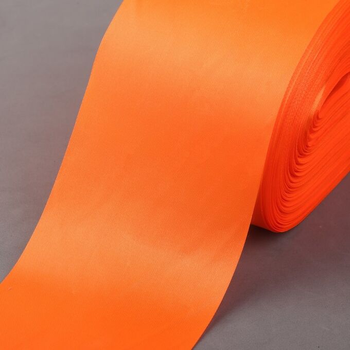 СИМА-ЛЕНД Лента атласная, 100 мм x 100 ± 5 м, цвет оранжевый