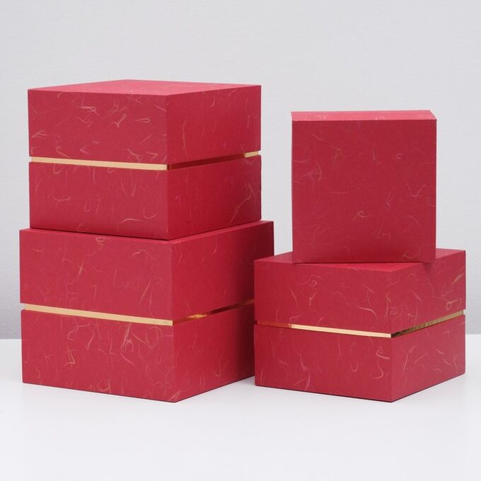 Набор коробок 4 в 1, красный, 24 х 24 х 20 - 18 х 18 х 14 см