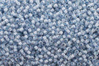 Бисер японский TOHO круглый 11/0 #0351 хрусталь/голубой, окрашенный изнутри, 10 грамм