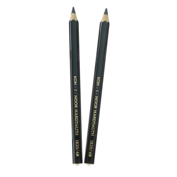 Набор 2 штуки карандаш чернографитный Koh-I-Noor 1820 6B Black Star, утолщенный, ОК 10 мм (2474690)