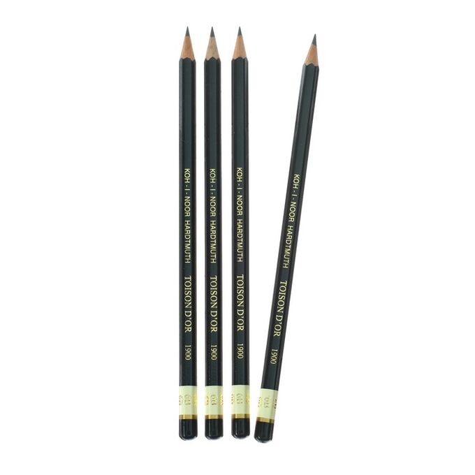 Набор чернографитных карандашей 4 штуки Koh-I-Noor, профессиональных 1900 6В (2474707)