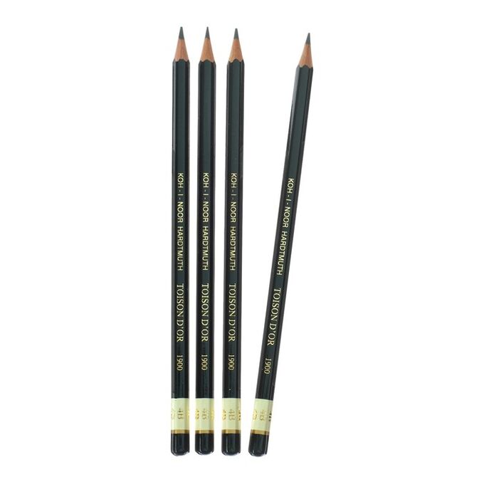 Набор чернографитных карандашей 4 штуки Koh-I-Noor, профессиональных 1900 4В (2474703)