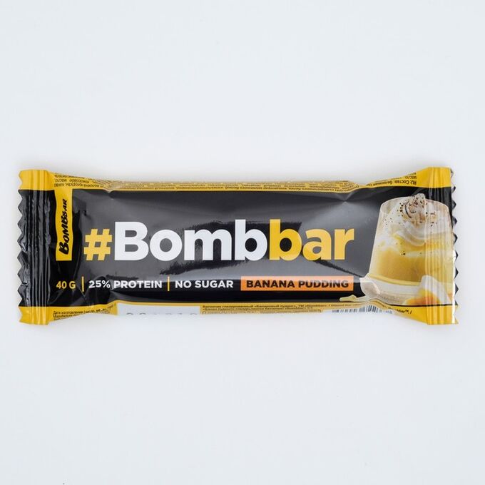 Протеиновый батончик в шоколаде Bombbar, банановый пудинг, 40 г