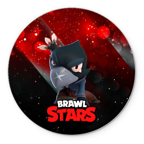 VseMaykiRu Коврик для мыши круглый «BRAWL STARS CROW»