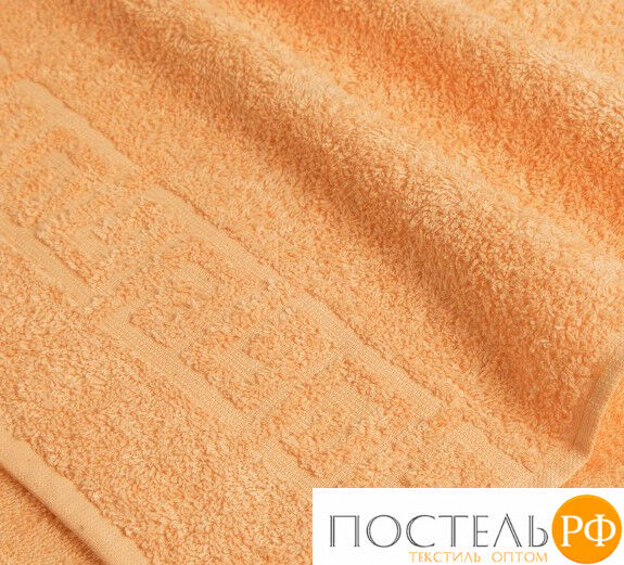 Персиковое махровое полотенце  (А) 50х90