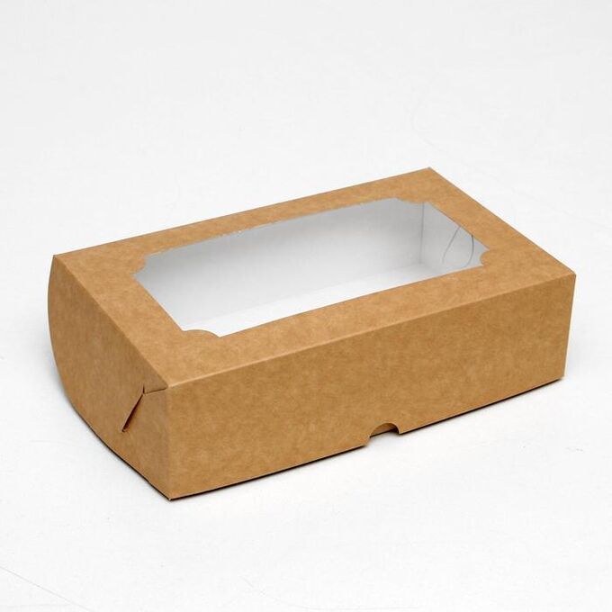 СИМА-ЛЕНД Кондитерская складная коробка под зефир ,крафт, 25 х 15 х 7 см