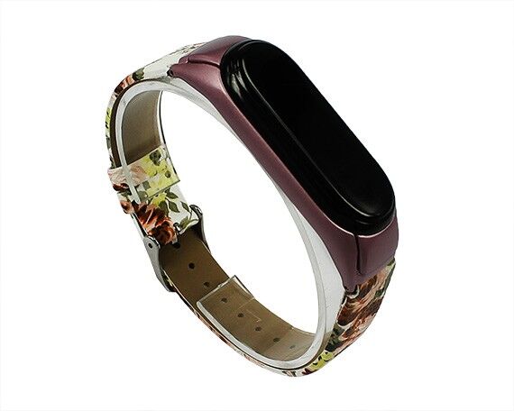 Ремешок Xiaomi Mi Band 3/4 flowers leather цветы #3