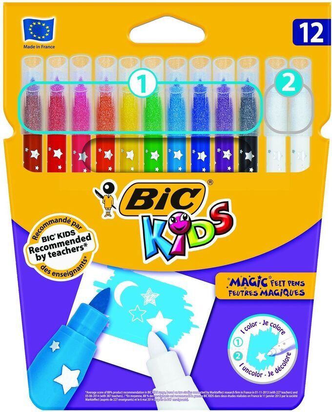 Фломастеры цветные BIC Kids Magic Felt Pens Коробка x12