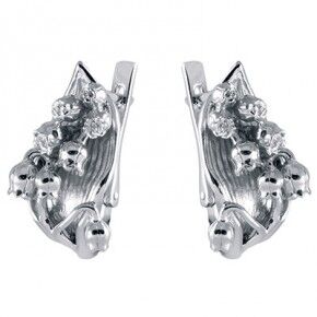 Серьги Ландыши (Ag 925), в т. ч. Фианит-Swarovski кр 8 шт