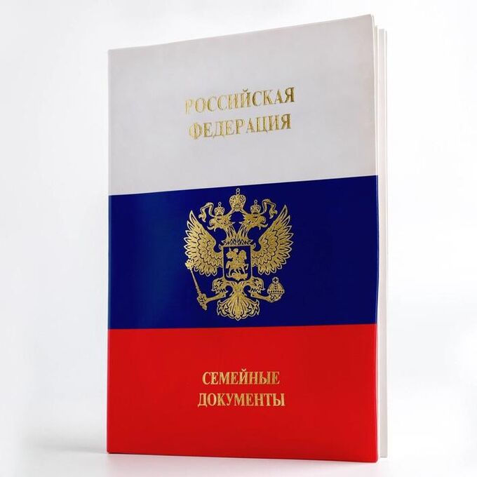 Папка для документов кожзам «Российская федерация. Семейные документы», 12 файлов, 4 комплекта