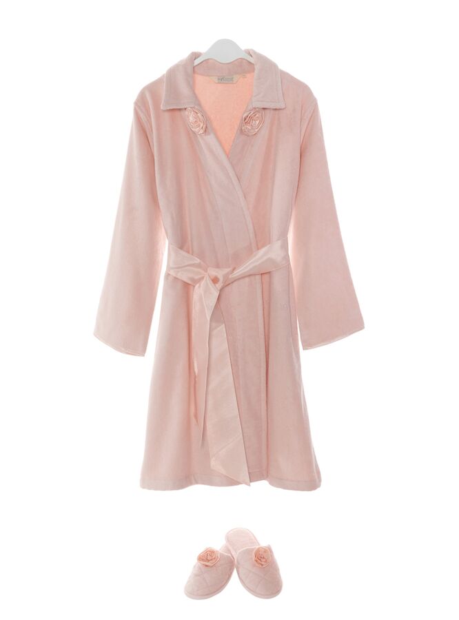 Банный комплект с халатом Trish Цвет Розовый.