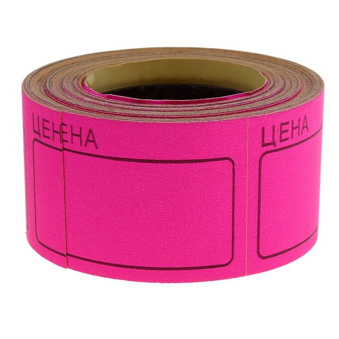Calligrata Набор из 6 роликов, в 1 ролике 200 штук, ценники самоклеящиеся, 35 х 50 мм, розовый