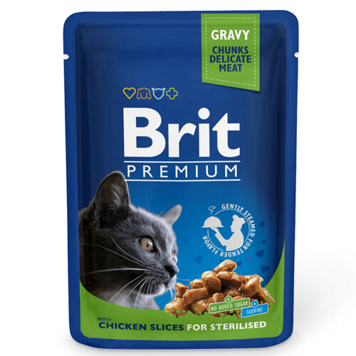 Brit Premium пауч 100гр д/кош кастрир/стерил Курица