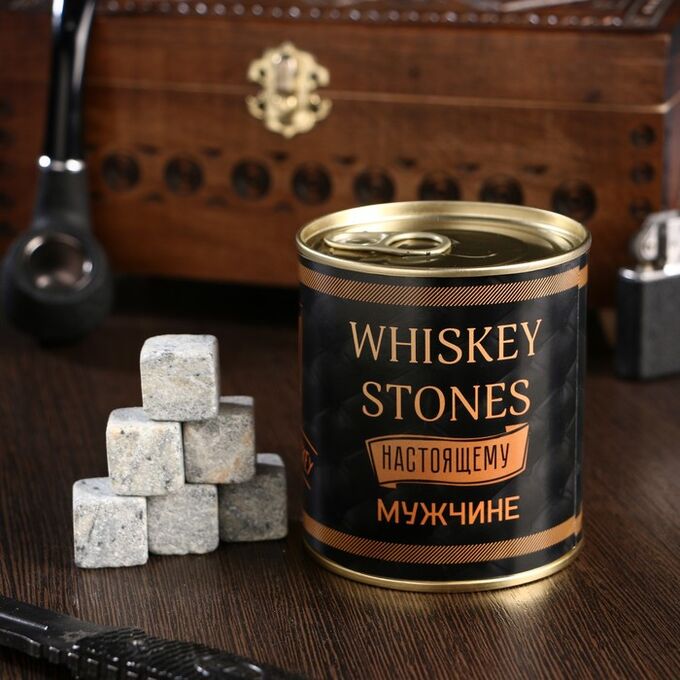 Дарим красиво Набор камней для виски &quot;Whiskey stones. Vintage&quot;, в консервной банке, 9 шт.