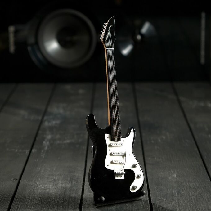 СИМА-ЛЕНД Гитара сувенирная Ibanez, на подставке, 24x8x2 см, чёрно-белая