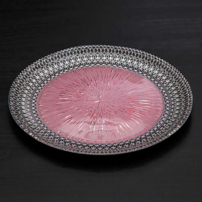 СИМА-ЛЕНД Тарелка подстановочная «Морион», d=27 см, цвет чёрно-розовый с серебром