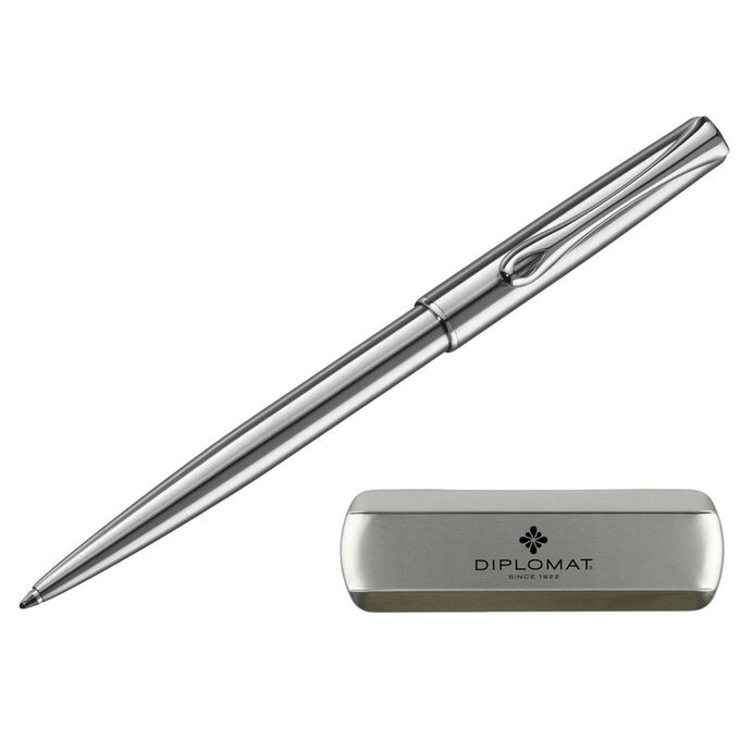 Ручка шариковая DIPLOMAT Traveller stainless steel синий D10061083