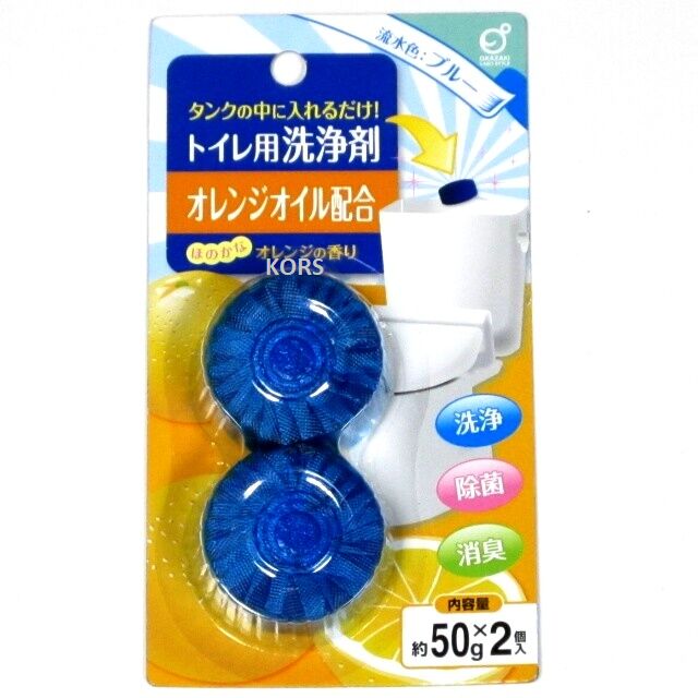 Okazaki Co., Ltd. Очищающая и дезодорирующая таблетка для бачка унитаза с ар. апельсина, 50гр*2шт
