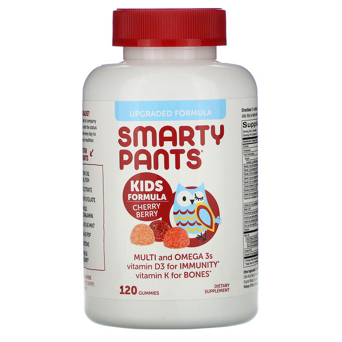 SmartyPants, формула для детей, мультивитамины и омега-3, вишня, 120 жевательных таблеток